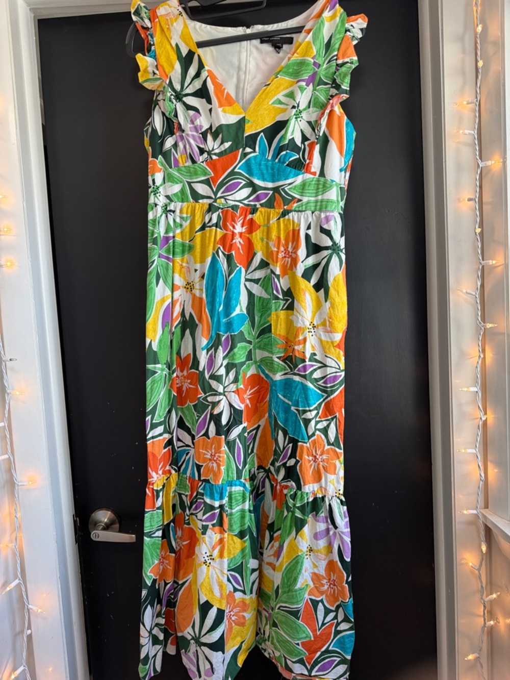 Maggy London Green, Yellow & Orange Floral Maxi Dress